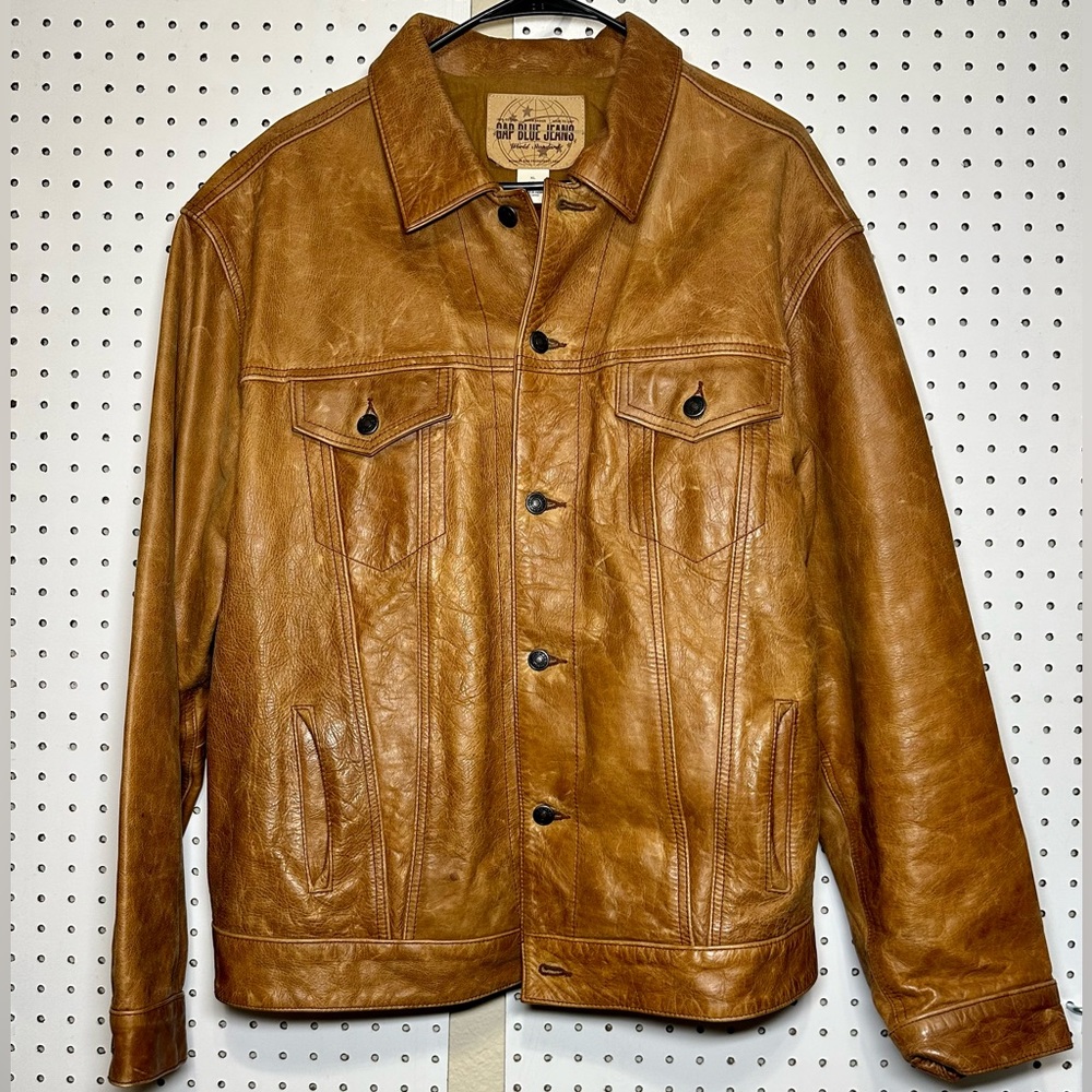 GAP Vintage Leather Type 3 Trucker Jacket
